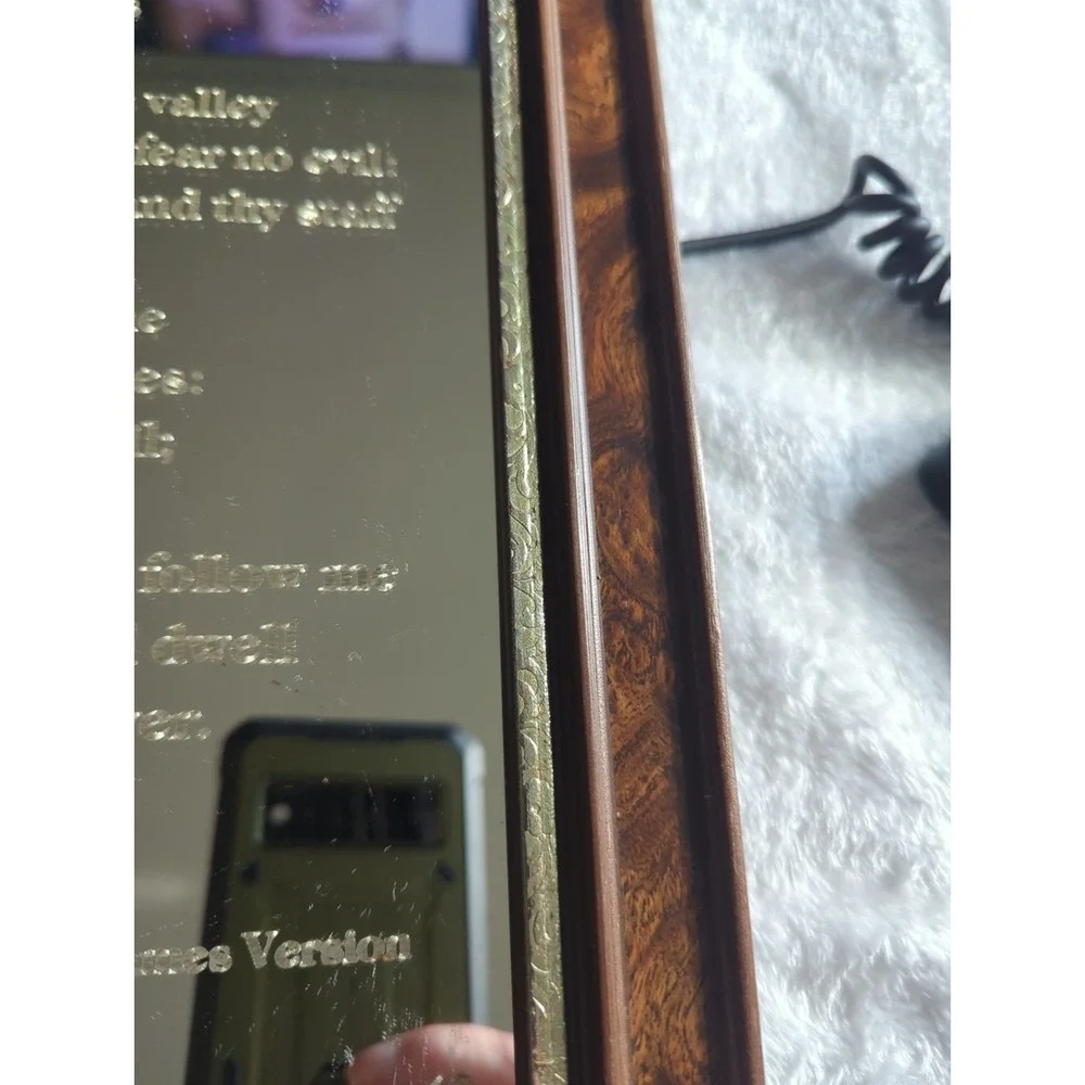 Vintage Framed The 23rd Psalm Etched On A Mirror
